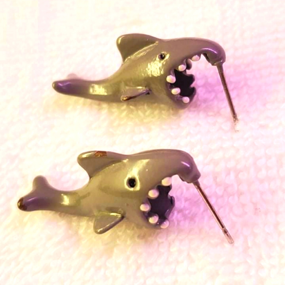 Shark bite earrings